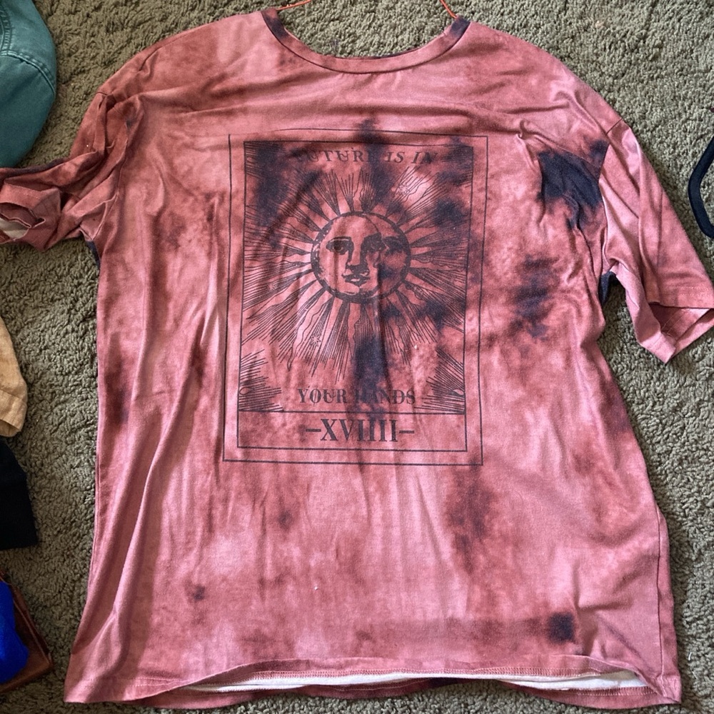 Red Tie-Dye Graphic T-Shirt